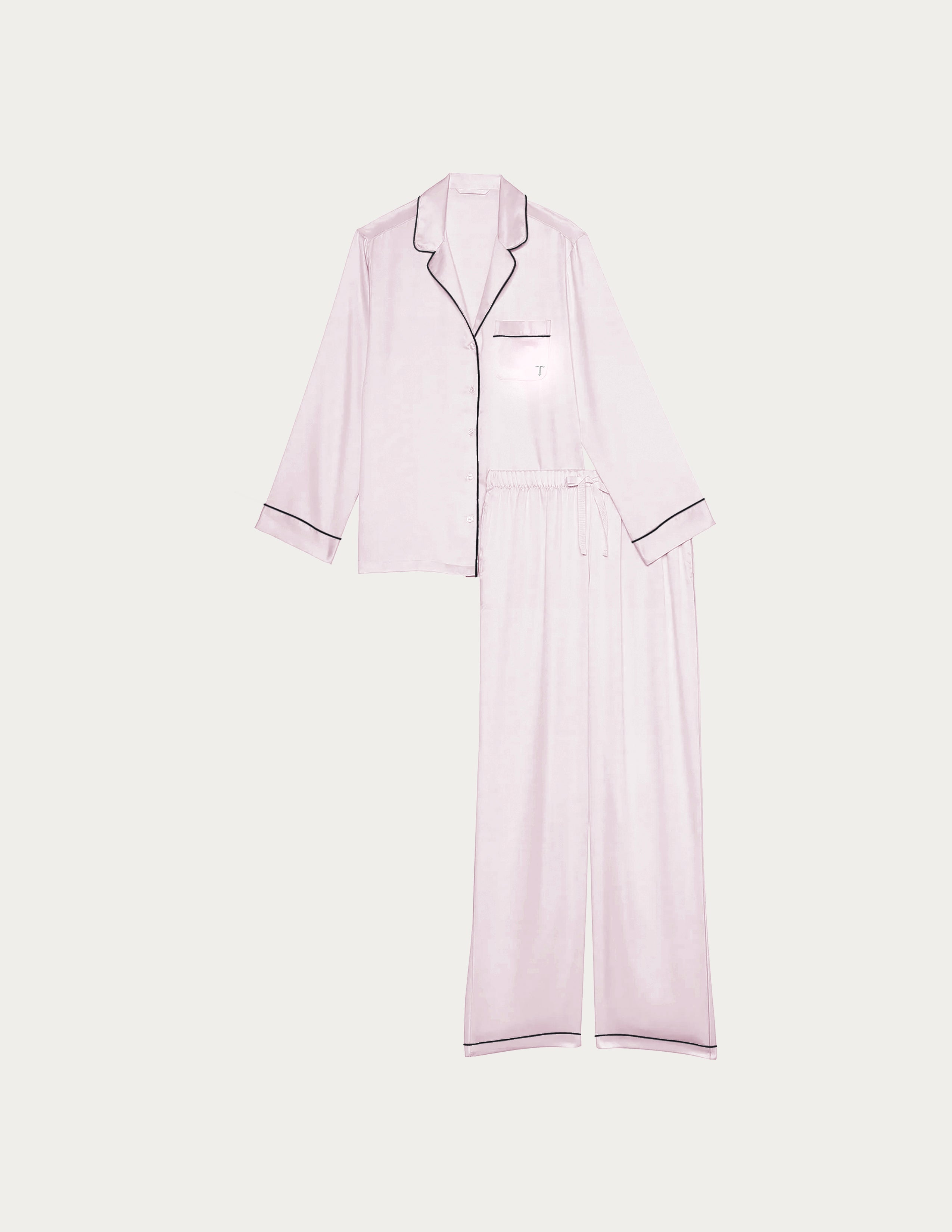 Blush Pink Satin Pajama Set