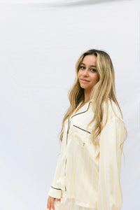 Butter Yellow Satin Pajama Set