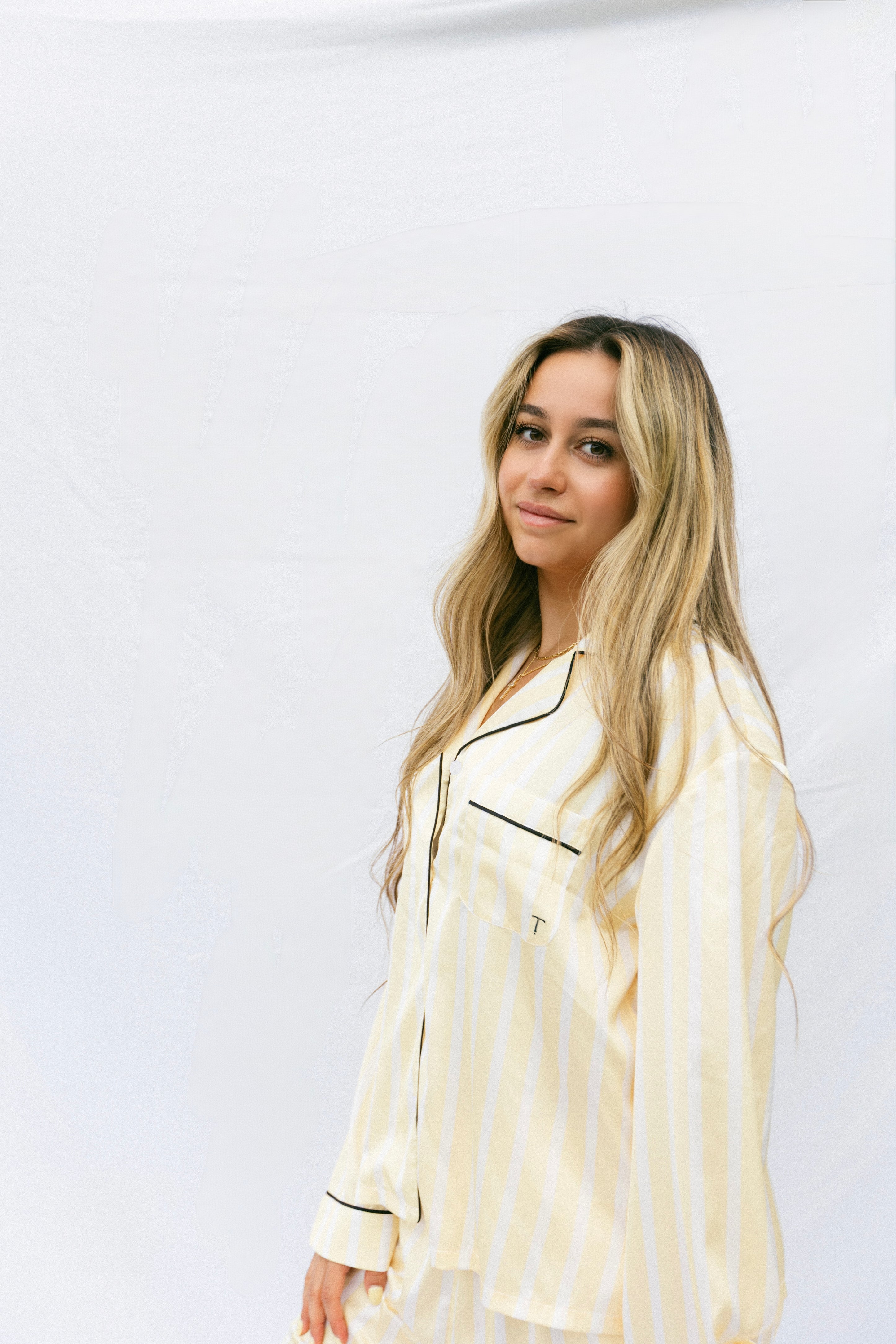 Butter Yellow Satin Pajama Set