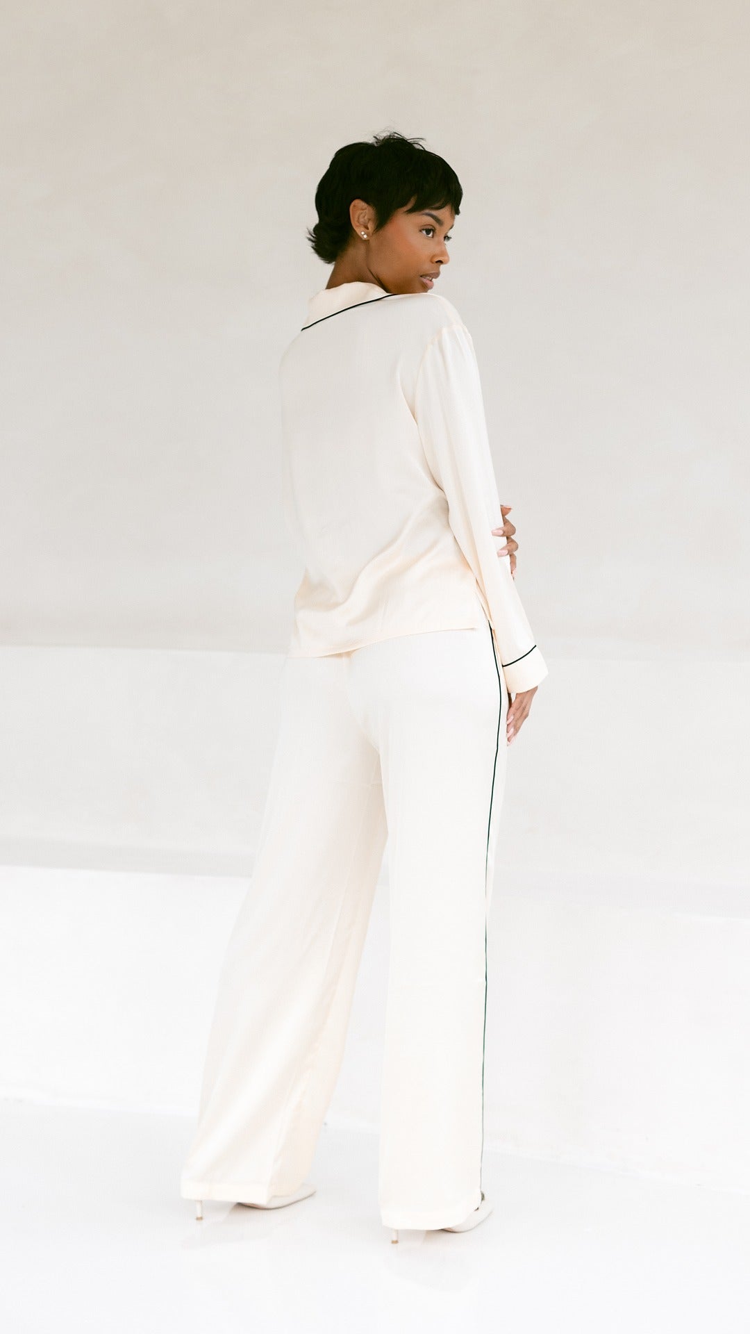 Champagne Satin Pajama Set