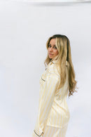 Butter Yellow Satin Pajama Set
