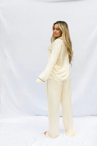 Butter Yellow Satin Pajama Set