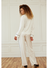 White Satin Pajama Set